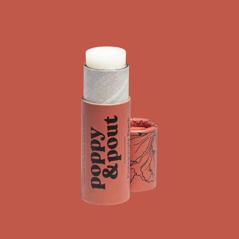 Poppy & Pout Lip Balm In Pomegranate Peach - Organic Bunny