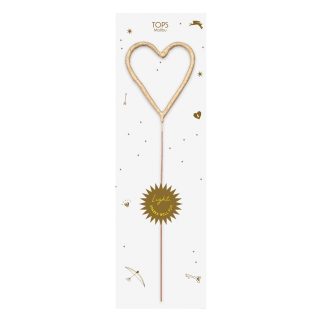 TOPS Malibu Big Golden Sparkler Wand In Heart - Organic Bunny