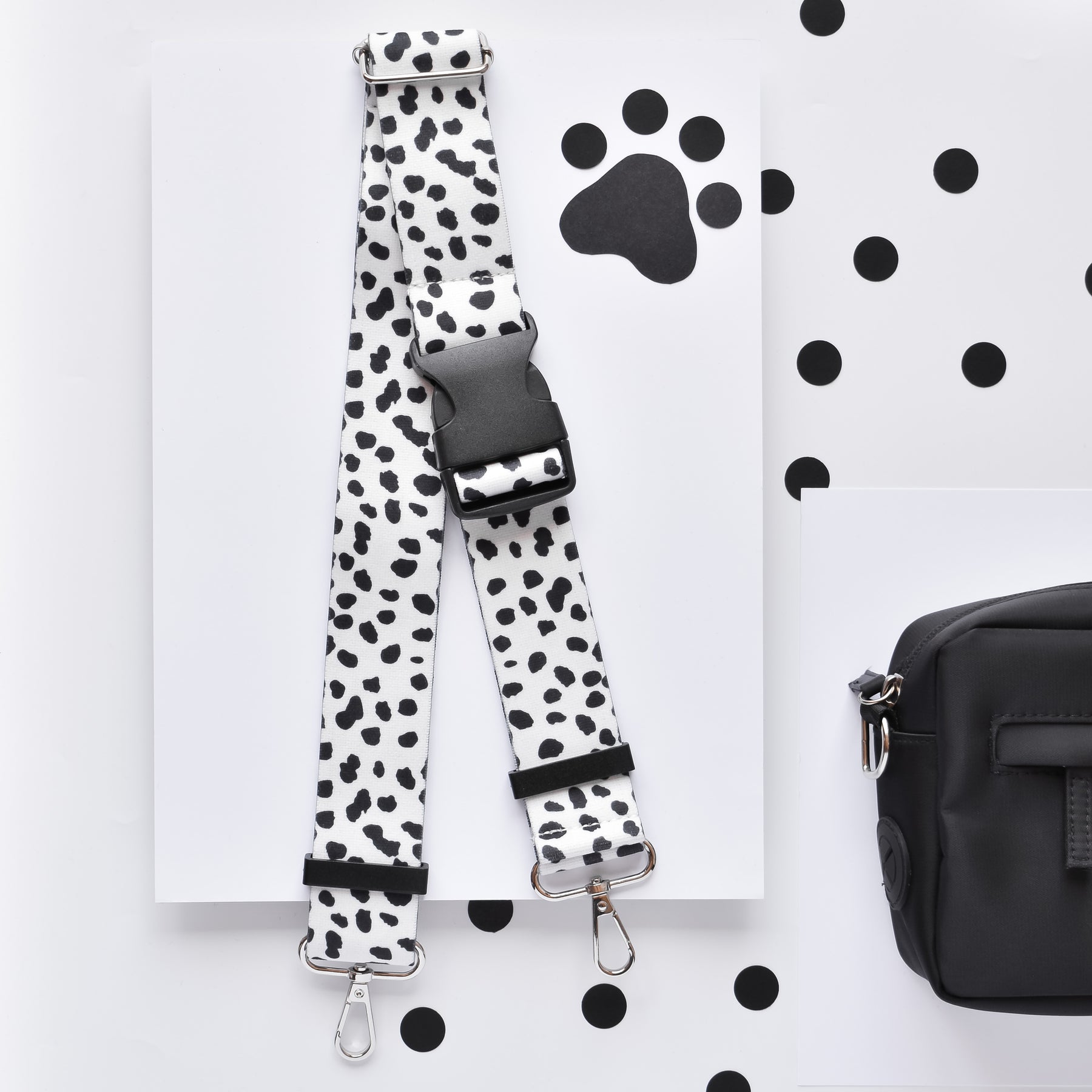 Cocopup London Bum Bag Strap in Monochrome Spots - Organic Bunny